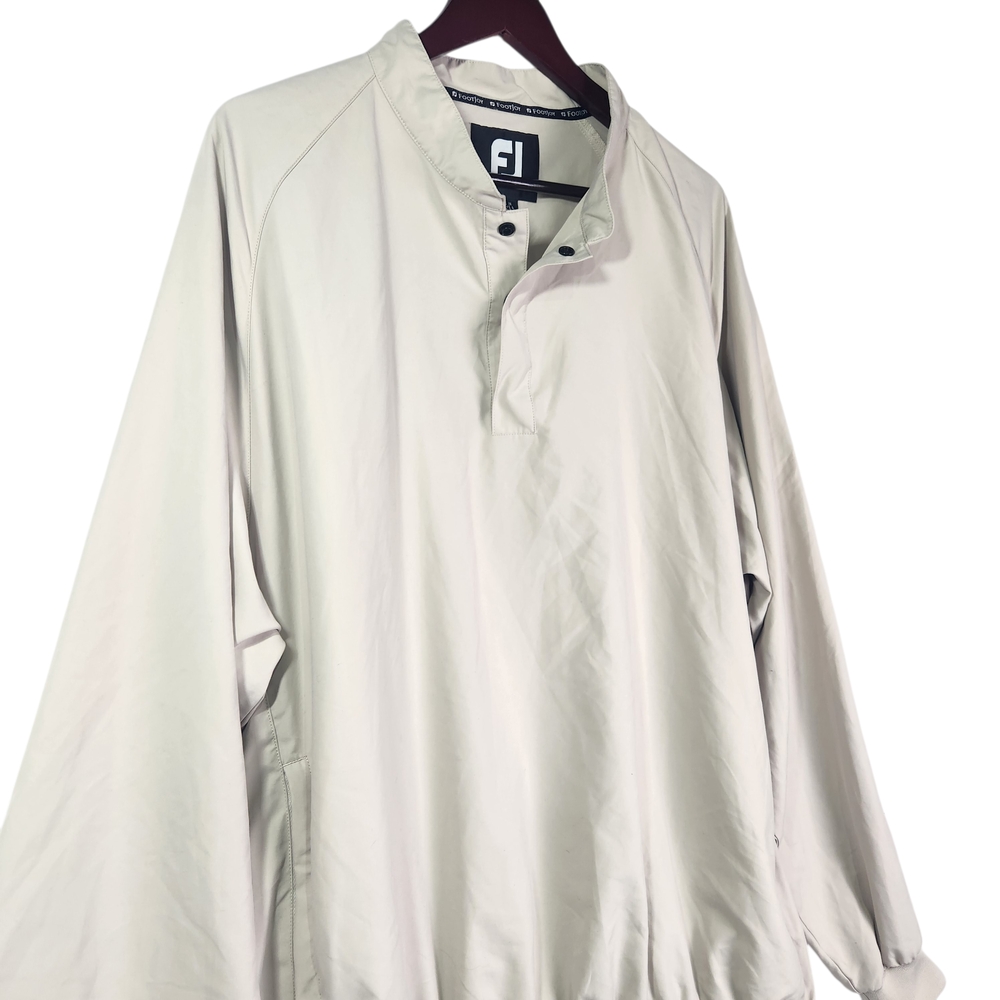 FootJoy Golf Windbreaker Pullover Jacket Men's XL Beige 1/4 Snap Windshirt - Picture 5 of 15